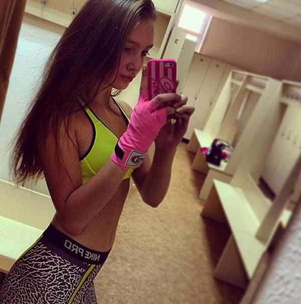 Polina Litvinova taking a selfie