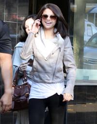 Selena Gomez gets her hair done at Blo in Vancouver on October 14, 2011