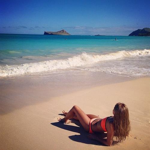 Emilie Voe Nereng in a bikini