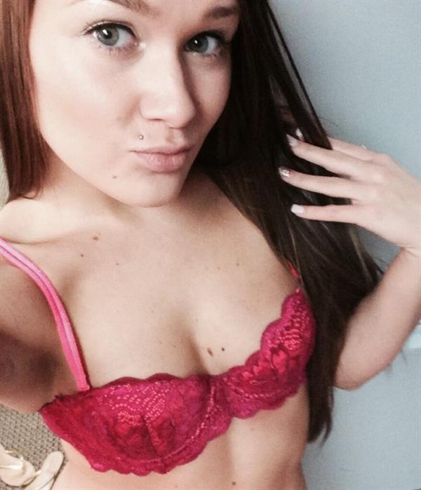 Abby Cross in lingerie taking a selfie