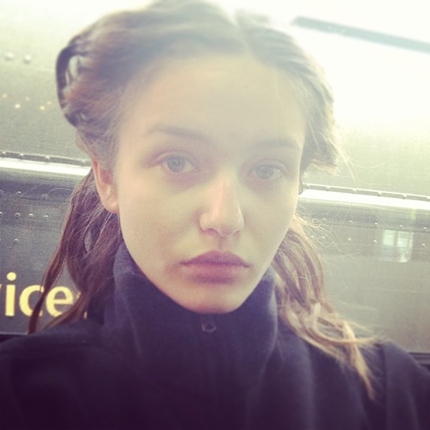Kristina Romanova taking a selfie