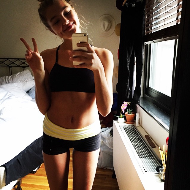 Rachel Hilbert taking a selfie