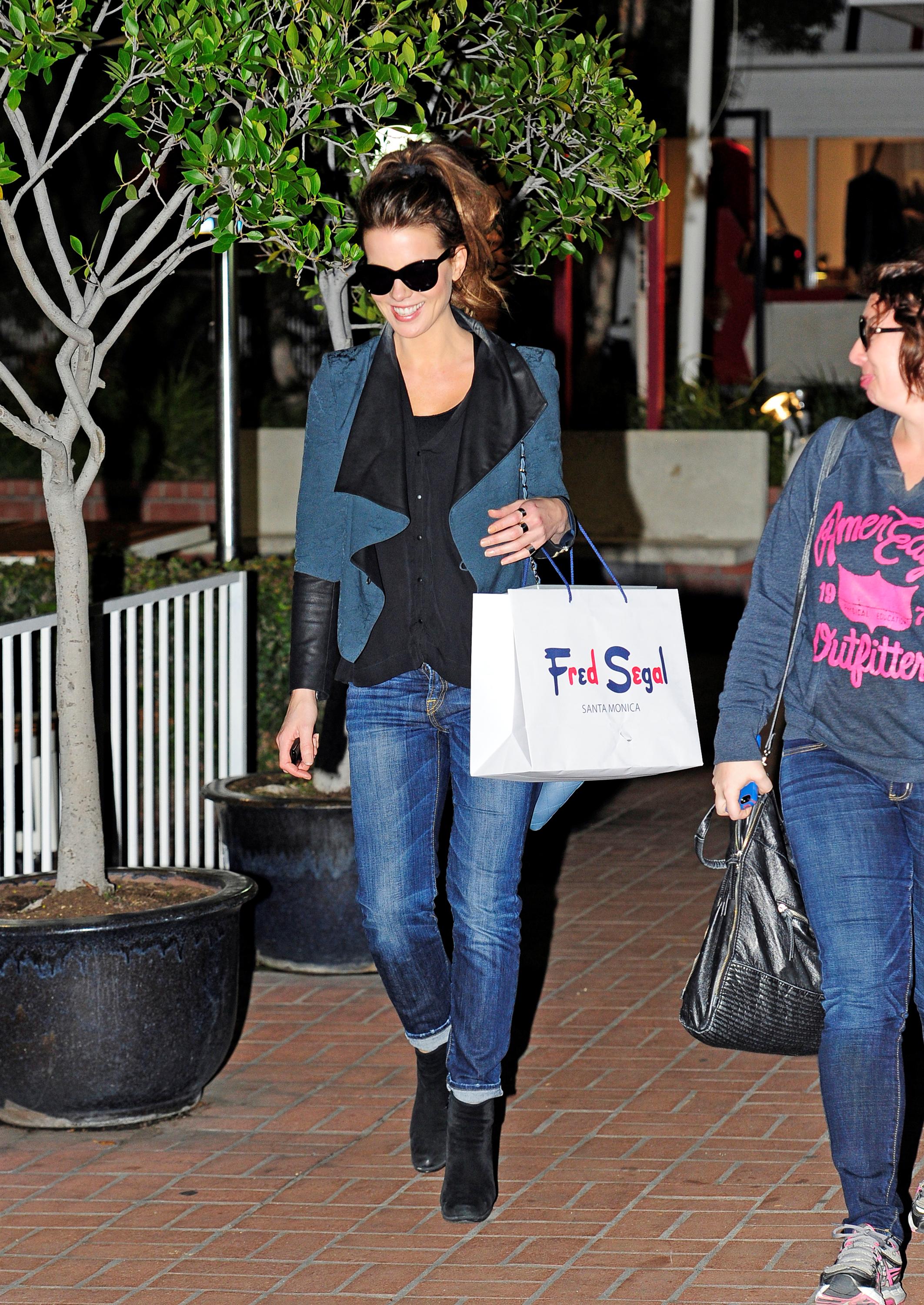 Kate Beckinsale was spotted shopping with a friend at Fred Segal in Santa Monica January 29, 2013