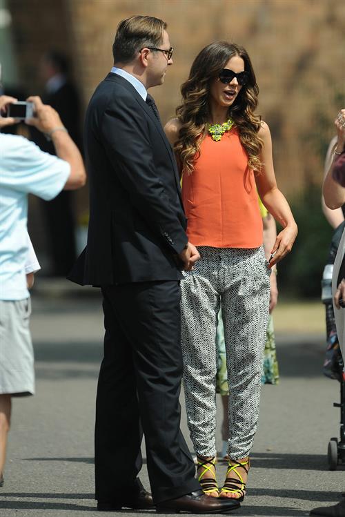 Kate Beckinsale Richard Beckinsale plaque unveiled at College House Junior School in Nottingham July 17-2013 