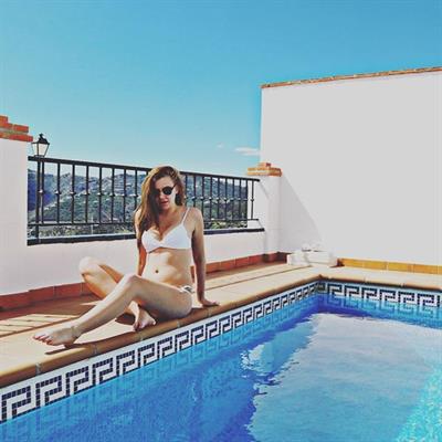 Fie Laursen in a bikini