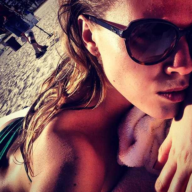 Maryna Linchuk taking a selfie