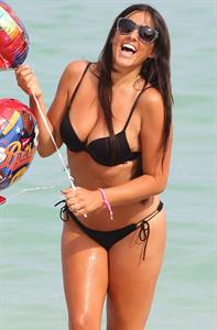 Claudia Romani celebrating her birthday on the beach