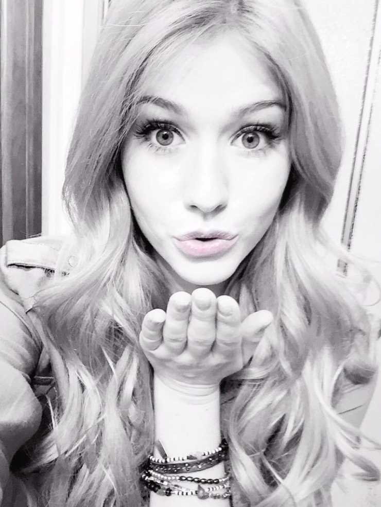 Katherine McNamara taking a selfie