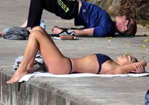 Ashley Hart in a bikini on Bondi Beach in Sydney - 8/15/16