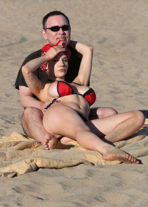 Courtney Stodden Bikini Candids at the beach in Venice