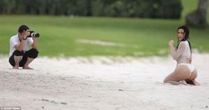 Kim Kardashian in white bikini in Mexico