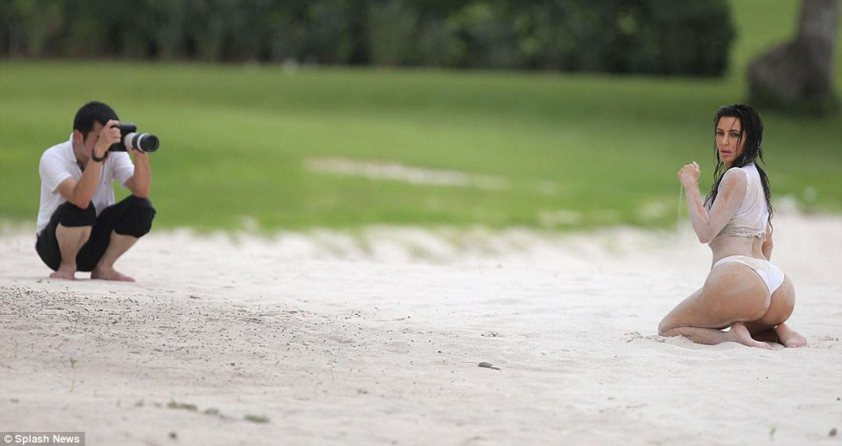 Kim Kardashian in white bikini in Mexico