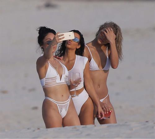 Kim Kardashian in white bikini in Mexico