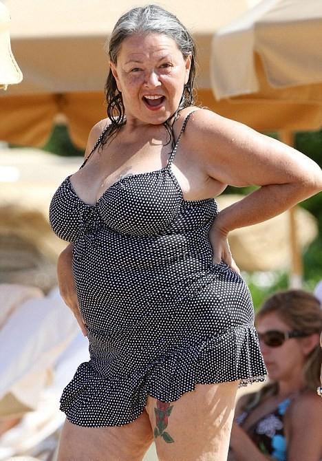 Roseanne Barr in a bikini