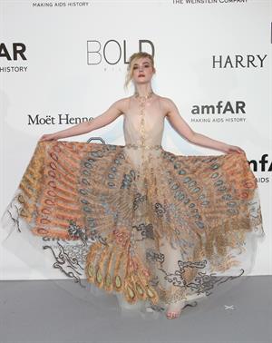 Elle Fanning showing off pasties at amfAR’s 23rd Cinema Against AIDS Gala
