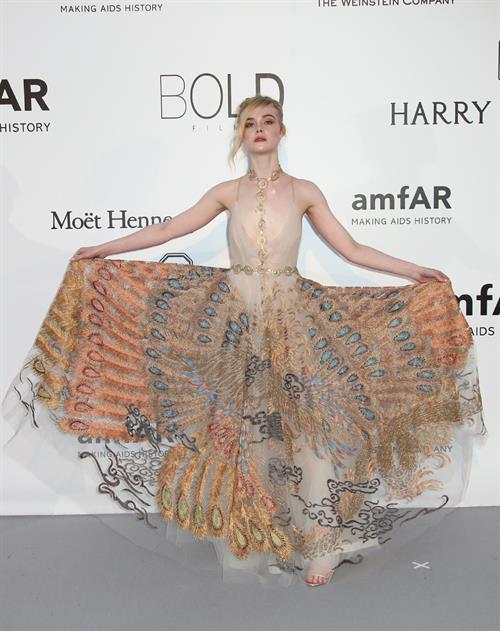 Elle Fanning showing off pasties at amfAR’s 23rd Cinema Against AIDS Gala