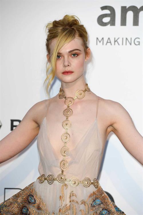 Elle Fanning showing off pasties at amfAR’s 23rd Cinema Against AIDS Gala