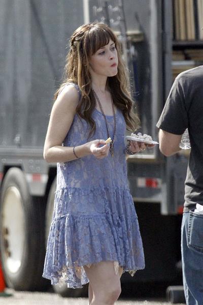Alexis Bledel on the set of 'Remember Sunday' in New Orleans January 25, 2013