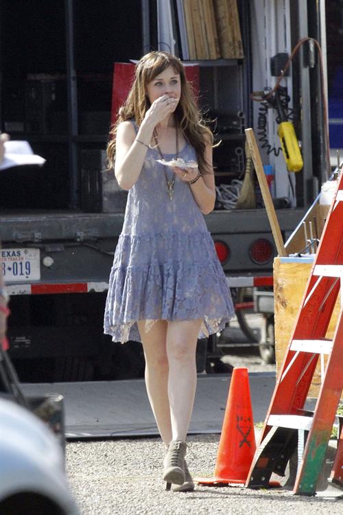 Alexis Bledel on the set of 'Remember Sunday' in New Orleans January 25, 2013