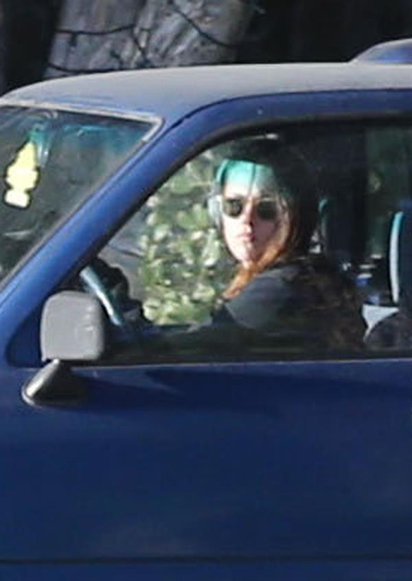 Kristen Stewart driving in Los Angeles - October 30, 2013  