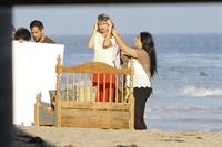 Taylor Swift on the set of a photoshoot in Malibu July 24, 2012