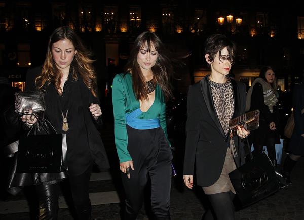 Olivia Wilde Gucci dinner at the Italian Embassy in Paris January 25, 2011 