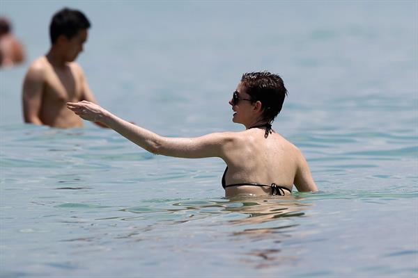 Anne Hathaway on a Beach in Miami 11 05 12 
