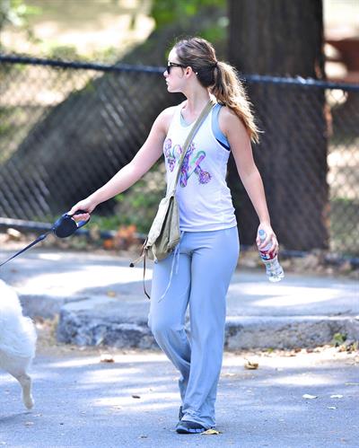 Olivia Wilde walking her dog in the Hollywood Hills on June 24, 2011