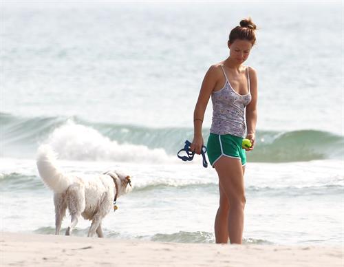 Olivia Wilde - on the beach in Wilmington,North Carolina - August 18 2012