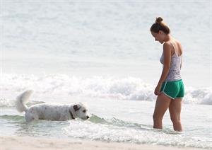 Olivia Wilde - on the beach in Wilmington,North Carolina - August 18 2012