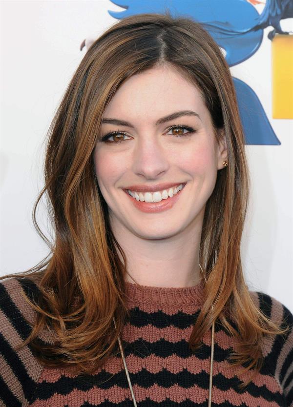 Anne Hathaway 20th Century Fox press day for Rio at Zanuck Theater January 28, 2011 