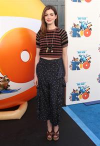 Anne Hathaway 20th Century Fox press day for Rio at Zanuck Theater January 28, 2011 
