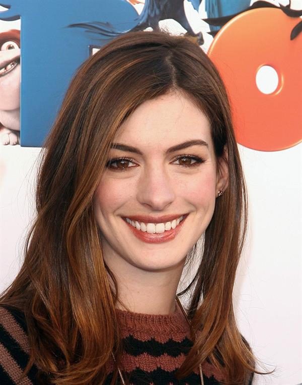 Anne Hathaway 20th Century Fox press day for Rio at Zanuck Theater January 28, 2011 
