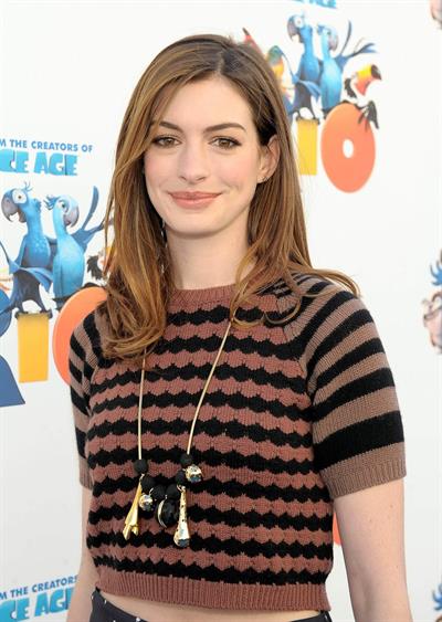 Anne Hathaway 20th Century Fox press day for Rio at Zanuck Theater January 28, 2011 