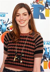 Anne Hathaway 20th Century Fox press day for Rio at Zanuck Theater January 28, 2011 