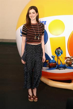 Anne Hathaway 20th Century Fox press day for Rio at Zanuck Theater January 28, 2011 