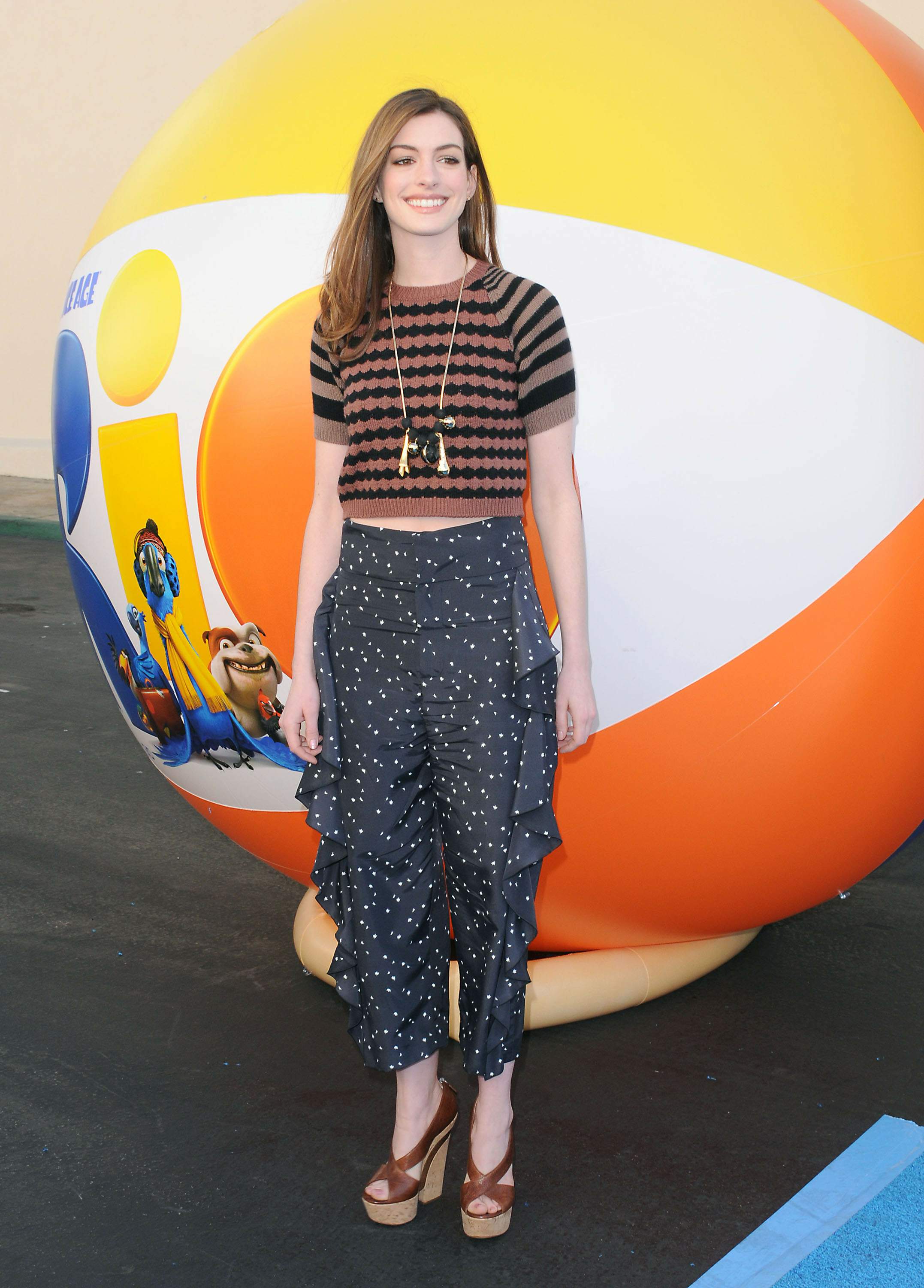 Anne Hathaway 20th Century Fox press day for Rio at Zanuck Theater January 28, 2011 