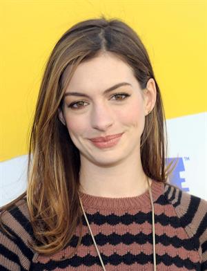 Anne Hathaway 20th Century Fox press day for Rio at Zanuck Theater January 28, 2011 