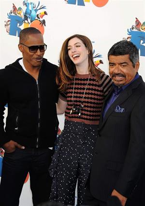 Anne Hathaway 20th Century Fox press day for Rio at Zanuck Theater January 28, 2011 