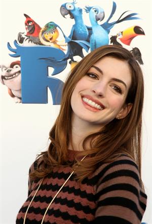 Anne Hathaway 20th Century Fox press day for Rio at Zanuck Theater January 28, 2011 