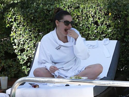 Kelly Brook bikini candids by the pool in Miami 2/1/13 