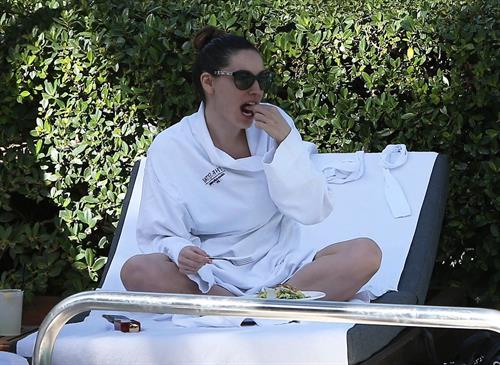 Kelly Brook bikini candids by the pool in Miami 2/1/13 