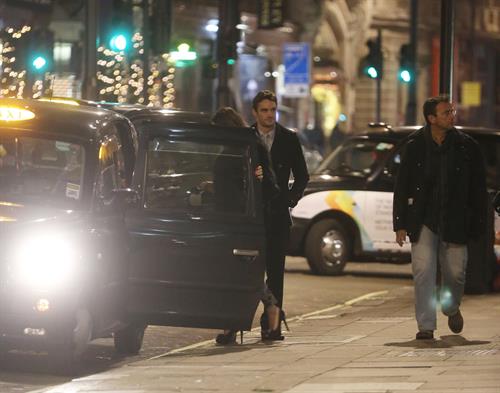 Kelly Brook birthday dinner with Thom Evans at The Wolseley restaurant London November 23, 2012 