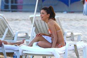 Eva Longoria bikini candids on the beach in Rio 3/10/13 
