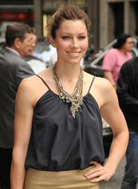 Jessica Biel visits the Late Show with David Letterman in New York City