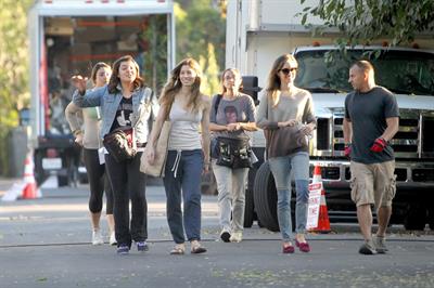 Jessica Biel – “Shiva and May” set candids, LA 10/17/13 