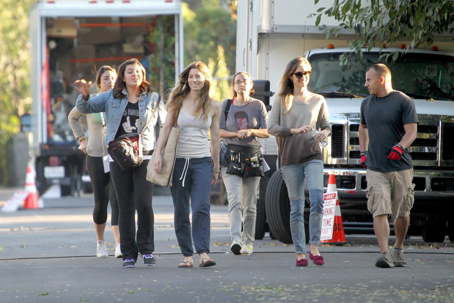 Jessica Biel – “Shiva and May” set candids, LA 10/17/13 
