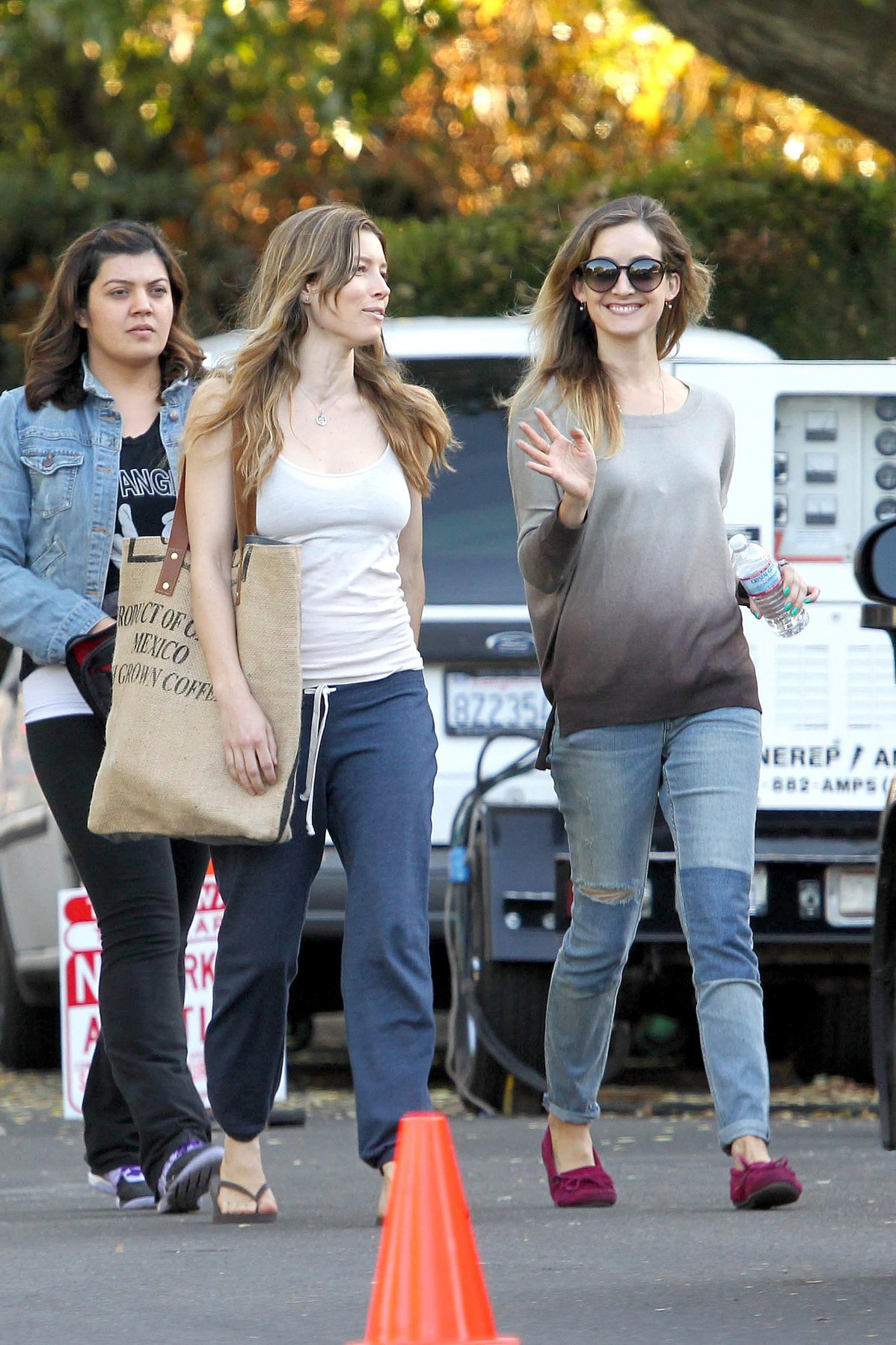 Jessica Biel – “Shiva and May” set candids, LA 10/17/13 