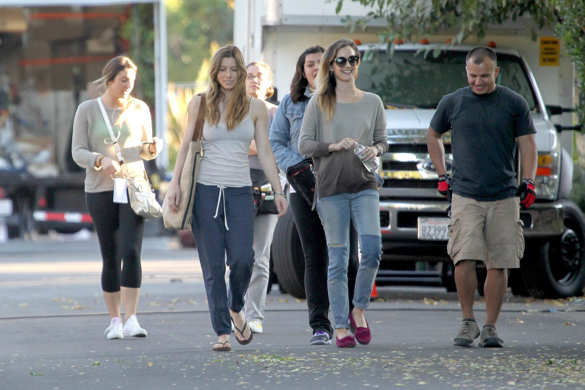 Jessica Biel – “Shiva and May” set candids, LA 10/17/13 