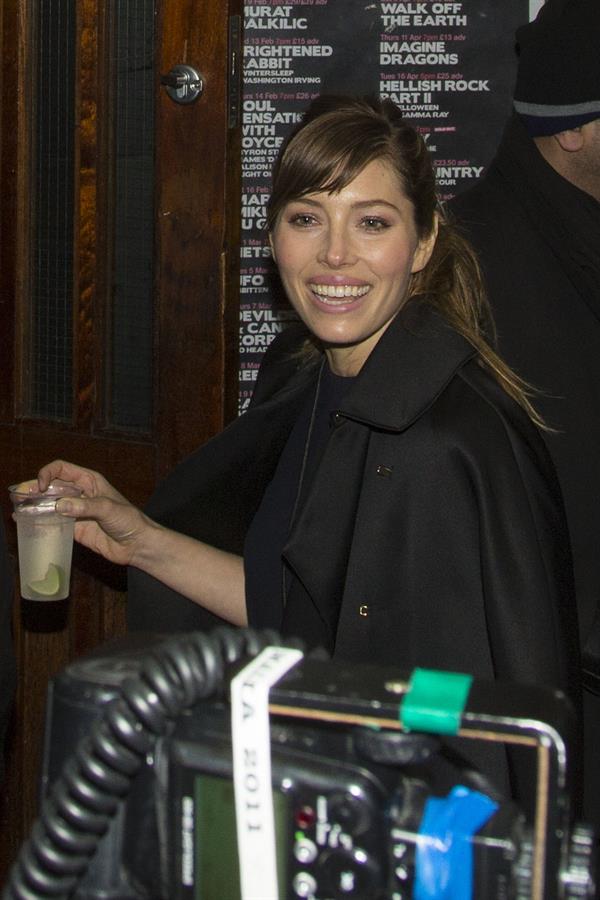 Jessica Biel arrives at the 2013 BRIT Awards After Party at The Arts Club in London on February 20, 2013